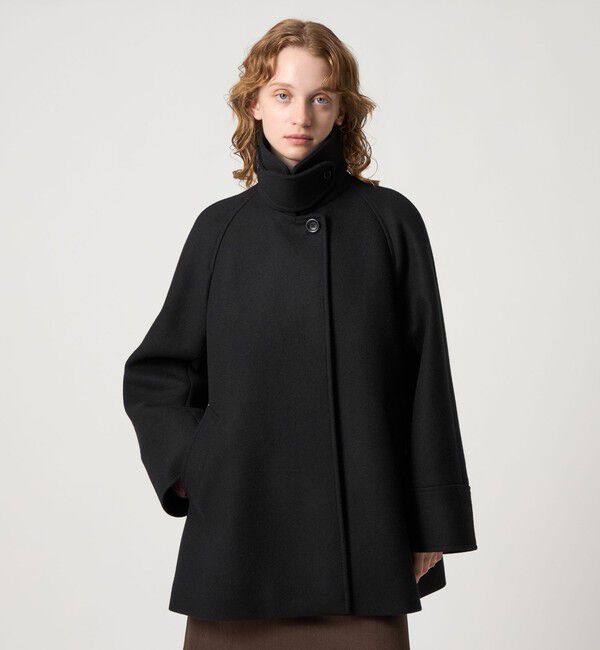 STEVEN ALAN「＜Steven Alan＞ウール カシミヤ テント ショートコート」|ステンカラーコート|BLACK