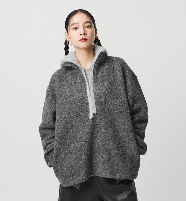 BEAUTY&YOUTH UNITED ARROWS「ハーフジップ エルボーパッチ プルオーバー」|Tシャツ・カットソー|DK.GRAY