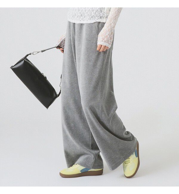 Ray BEAMS 「ベロア ワイド スウェット パンツ」|その他|GREY