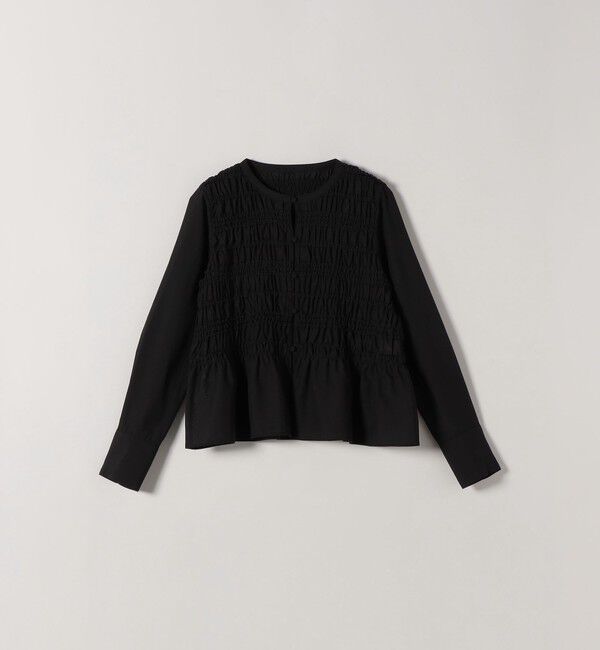 SHIPS any「【WEB限定】SHIPS any:〈洗濯機可能〉シアー シャーリング プチフリル ペプラム ブラウス」|シャツ・ブラウス|