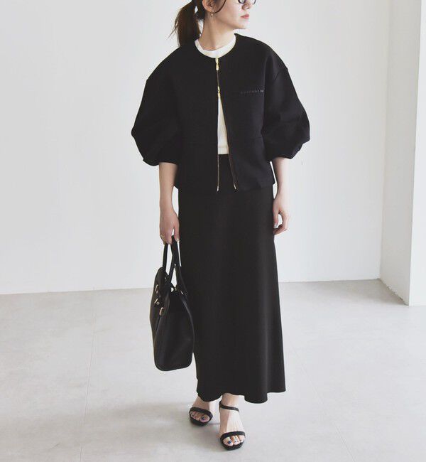 quaranciel「quaranciel:〈洗濯機可能〉ポンチ ロゴプリント スウェット ジップ ブルゾン カーディガン」|スウェット・ジャージ|