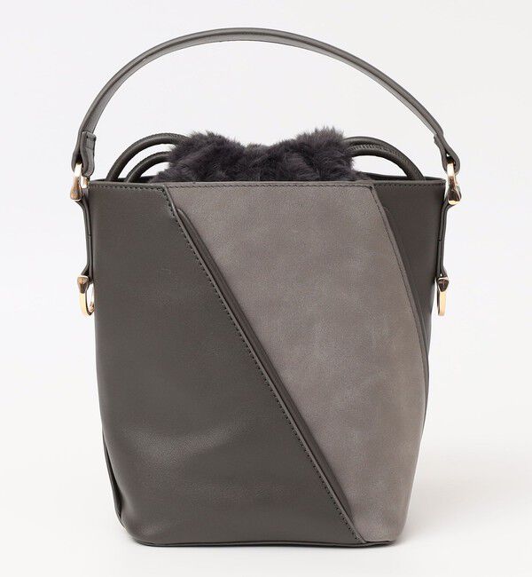 quaranciel「quaranciel: 2way コンビ バケツ ショルダーバッグ &times; フェイクファー 巾着」|ショルダー・メッセンジャー|