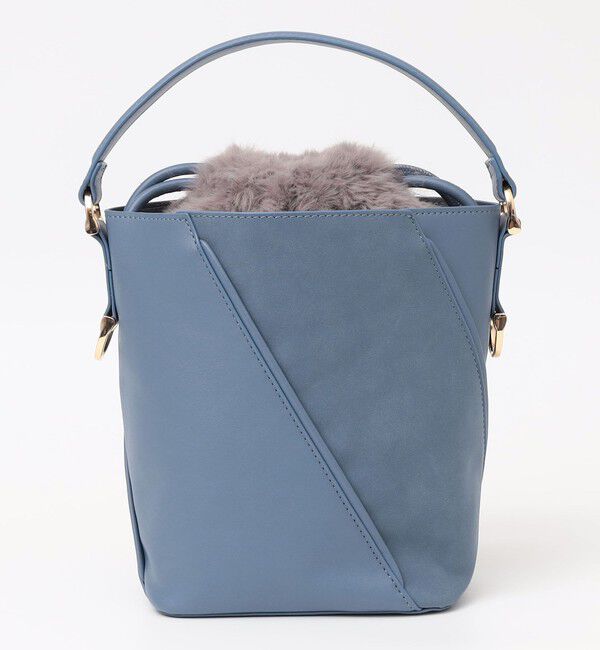 quaranciel「quaranciel: 2way コンビ バケツ ショルダーバッグ &times; フェイクファー 巾着」|ショルダー・メッセンジャー|
