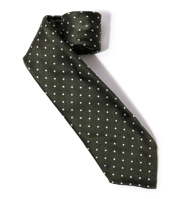 TOMORROWLAND GOODS「TOMORROWLAND シルク セッテピエゲ ドットタイ」|ネクタイ・蝶ネクタイ|ダークグリーン系