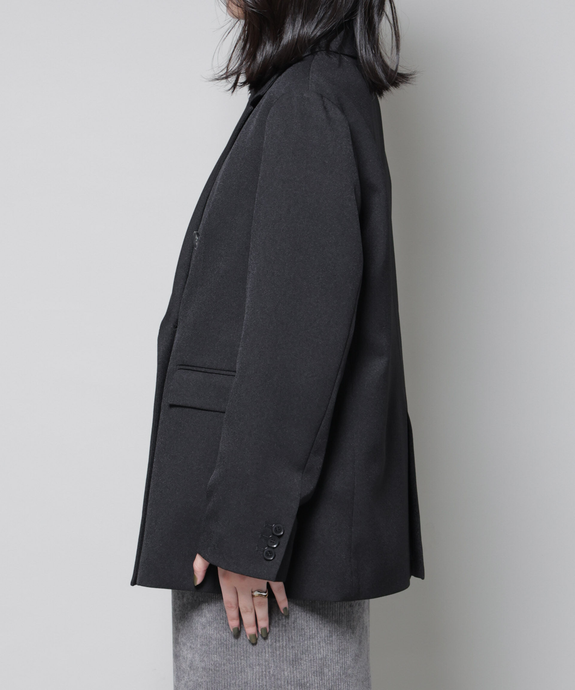 nano･universe「ストレッチサージダブルジャケット(セットアップ可)」|テーラードジャケット|