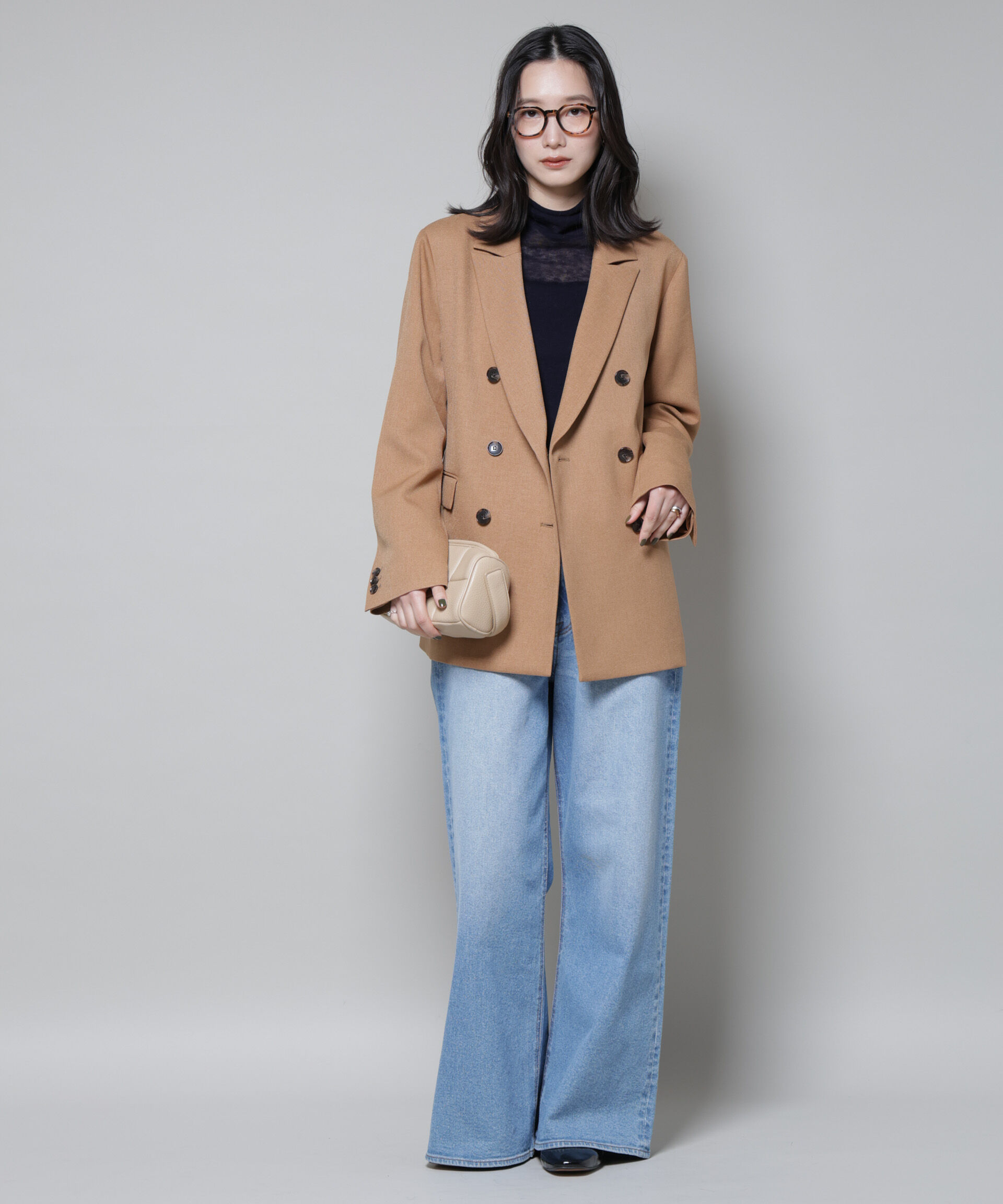 nano･universe「ストレッチサージダブルジャケット(セットアップ可)」|テーラードジャケット|