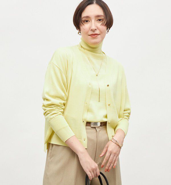 NOLLEY'S「《手洗い可能》《アンサンブル対応》18G天竺ゆったりVネックカーディガン」|カーディガン|