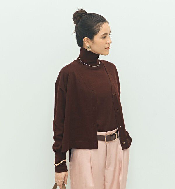 NOLLEY'S「《手洗い可能》《アンサンブル対応》18G天竺ゆったりVネックカーディガン」|カーディガン|