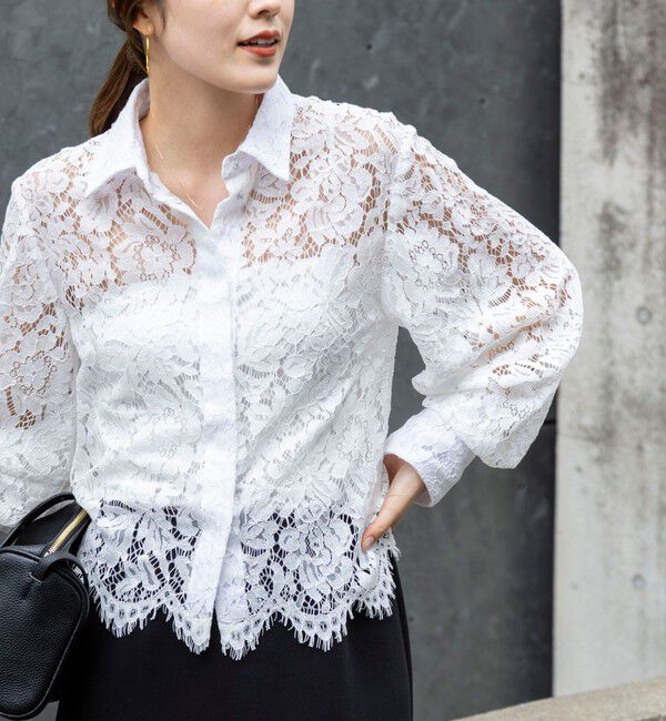 NOLLEY'S「ウォッシャブルレースシャツ」|シャツ・ブラウス|