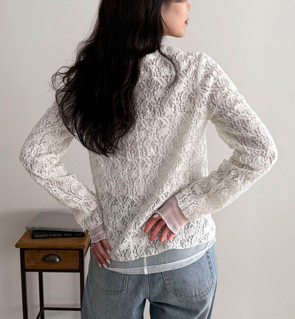 fredy emue「チュールレイヤードレースロンTシャツ」|Tシャツ・カットソー|