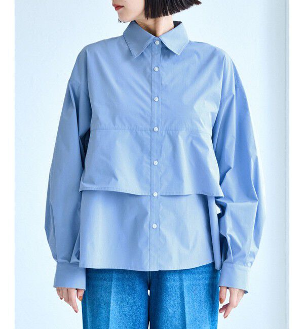 VIS「裾ティアードオーバーシャツ/UVケア・イージーケア」|シャツ・ブラウス|