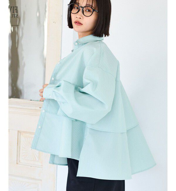 VIS「裾ティアードオーバーシャツ/UVケア・イージーケア」|シャツ・ブラウス|