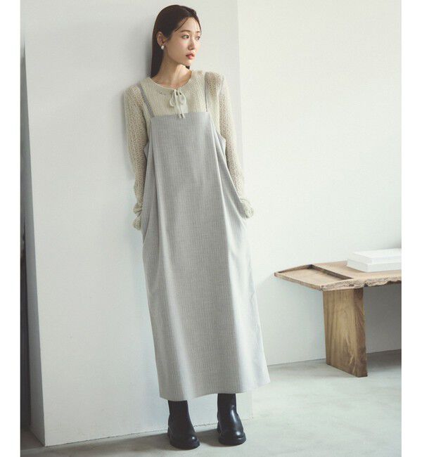 Rope&rsquo;Picnic「ストライプアイラインキャミワンピース/セットアップ対応」|ワンピース|ライトグレー(08)