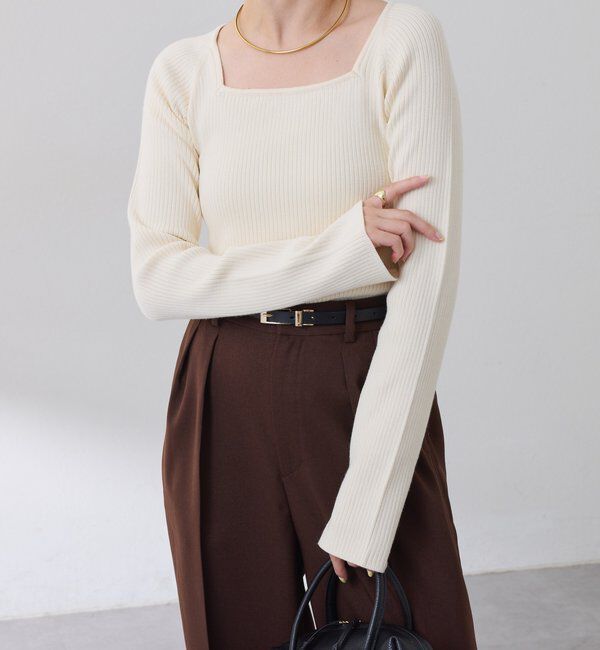  「深スクエアリブニット」|ニット・セーター|