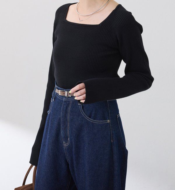  「深スクエアリブニット」|ニット・セーター|