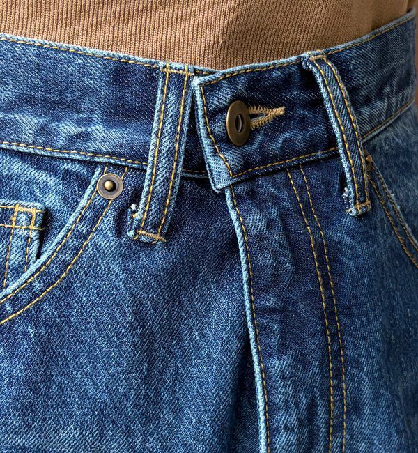  「ハイウエストダブルボタンデニム」|デニム|