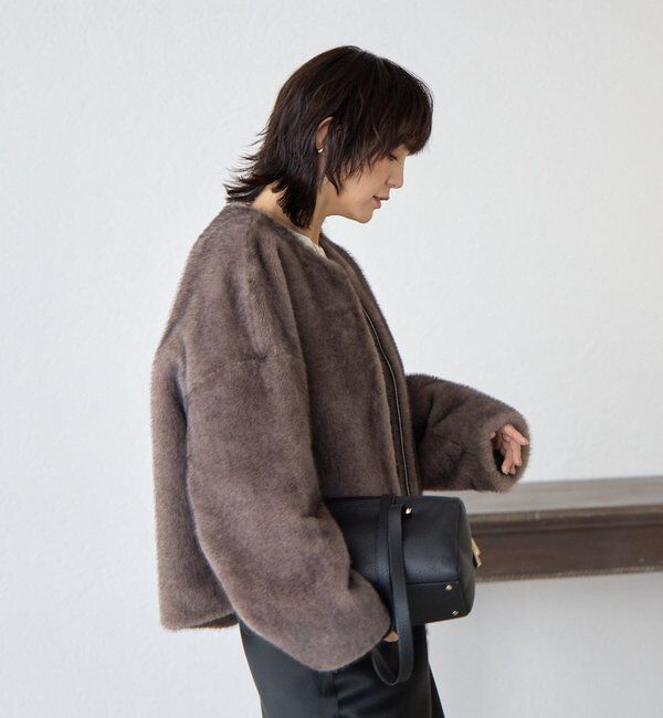  「【シーズンムード高まる】ミンクライクショートコート」|その他|