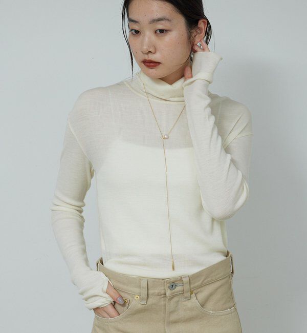  「【新色を加えてリバイバル】リブタートルカットソー」|Tシャツ・カットソー|アイボリー