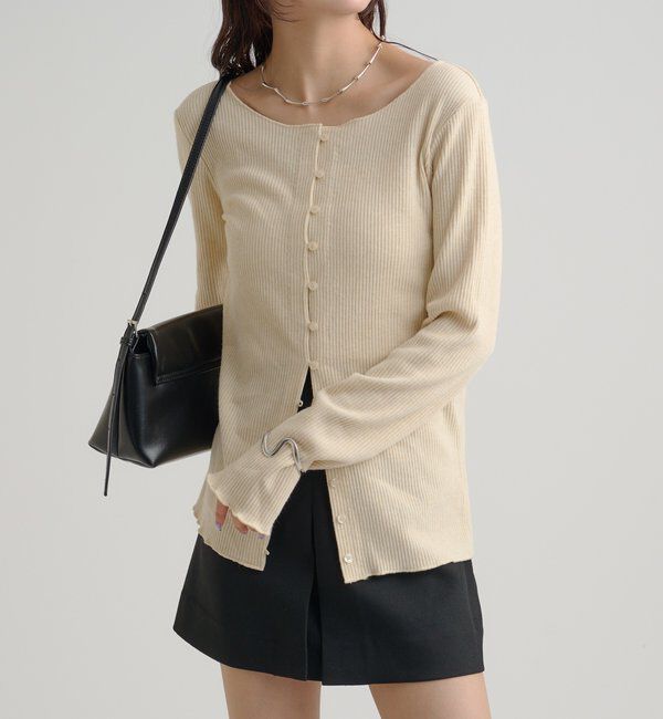  「起毛リブボタンカーディガン」|Tシャツ・カットソー|