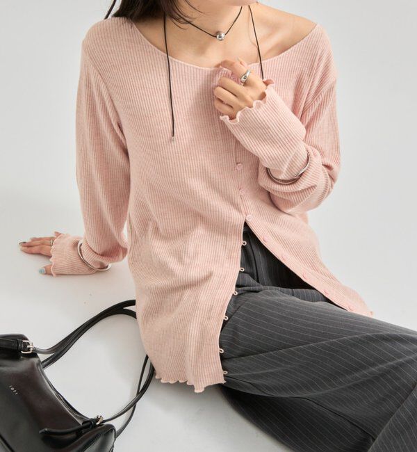  「起毛リブボタンカーディガン」|Tシャツ・カットソー|