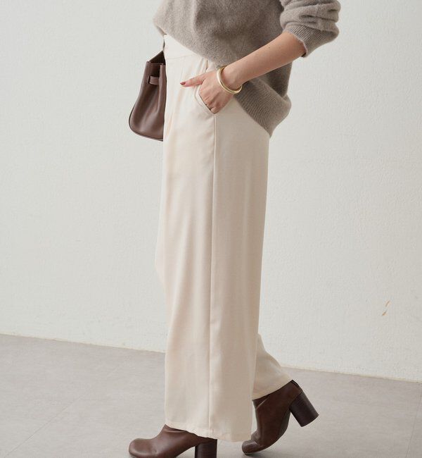  「ワイドベルトサテンパンツ 2nd」|チノ|