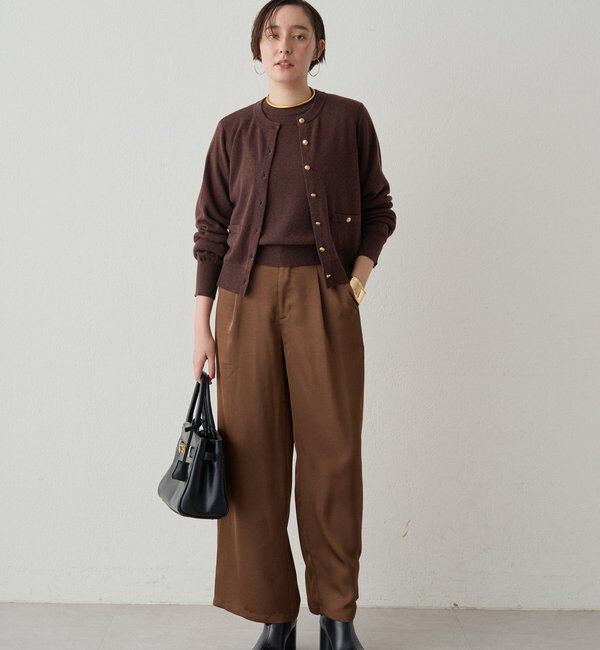  「ワイドベルトサテンパンツ 2nd」|チノ|