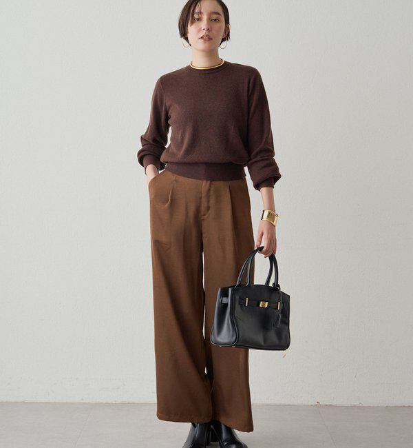  「ワイドベルトサテンパンツ 2nd」|チノ|