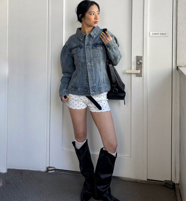  「【WEB限定】パフスリーブデニムジャケット」|ブルゾン・スタジャン|