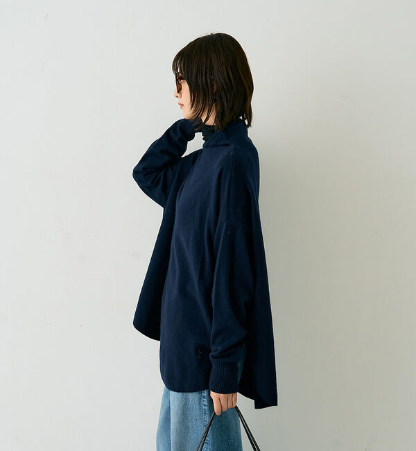 Rouge vif「ボトルネックポンチョライクニットプルオーバー」|ニット・セーター|