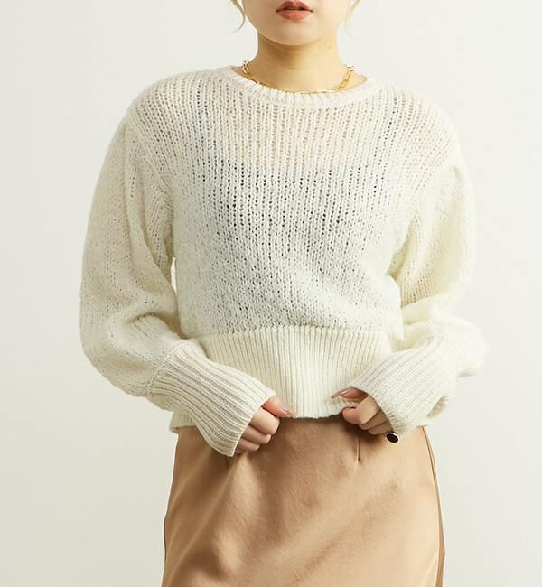 SOFFITTO「リボンヤーンプルオーバーニット」|ニット・セーター|