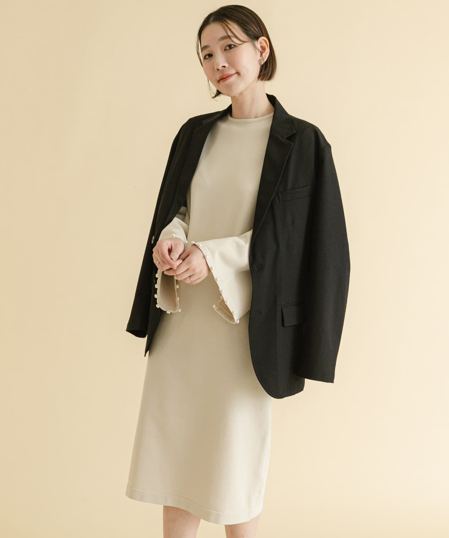 URBAN RESEARCH ROSSO「F by ROSSO　パールスリーブニットワンピース」|ワンピース|