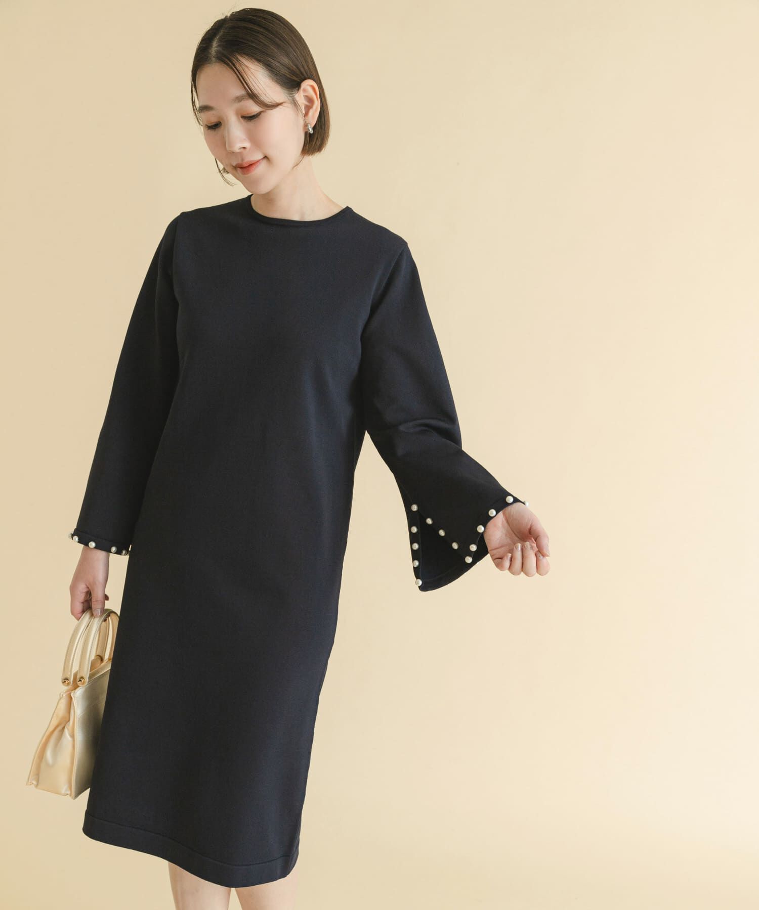 URBAN RESEARCH ROSSO「F by ROSSO　パールスリーブニットワンピース」|ワンピース|