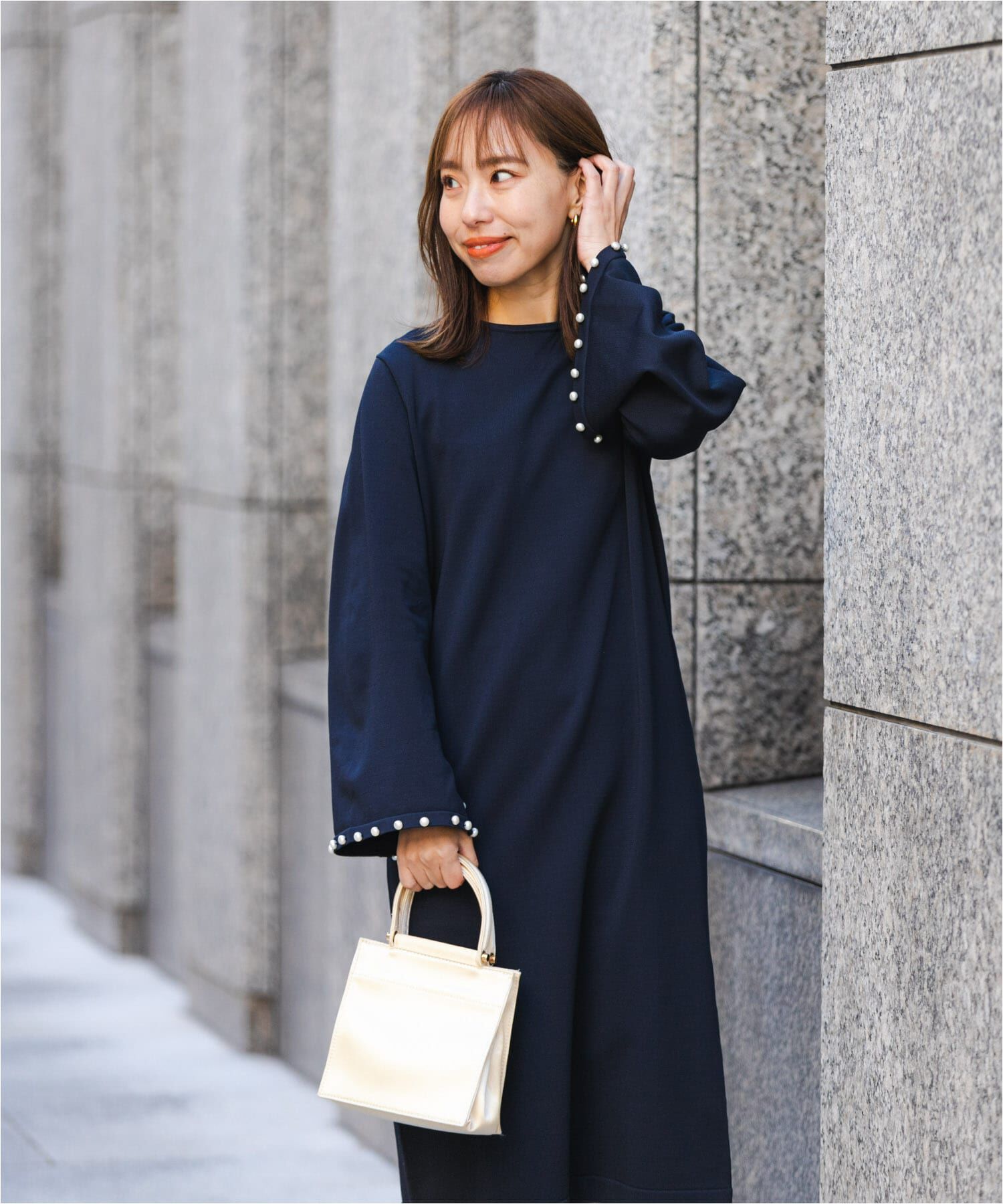 URBAN RESEARCH ROSSO「F by ROSSO　パールスリーブニットワンピース」|ワンピース|