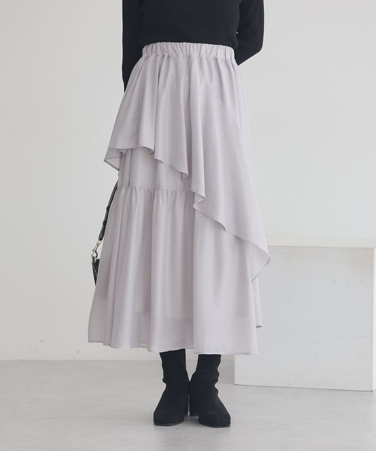 earth music&ecology「シャイニーラッフルスカート」|フレア|
