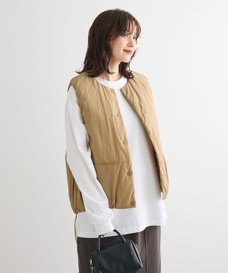 Green Parks「サイドZIP中綿コクーンベスト」|ベスト・ジレ|