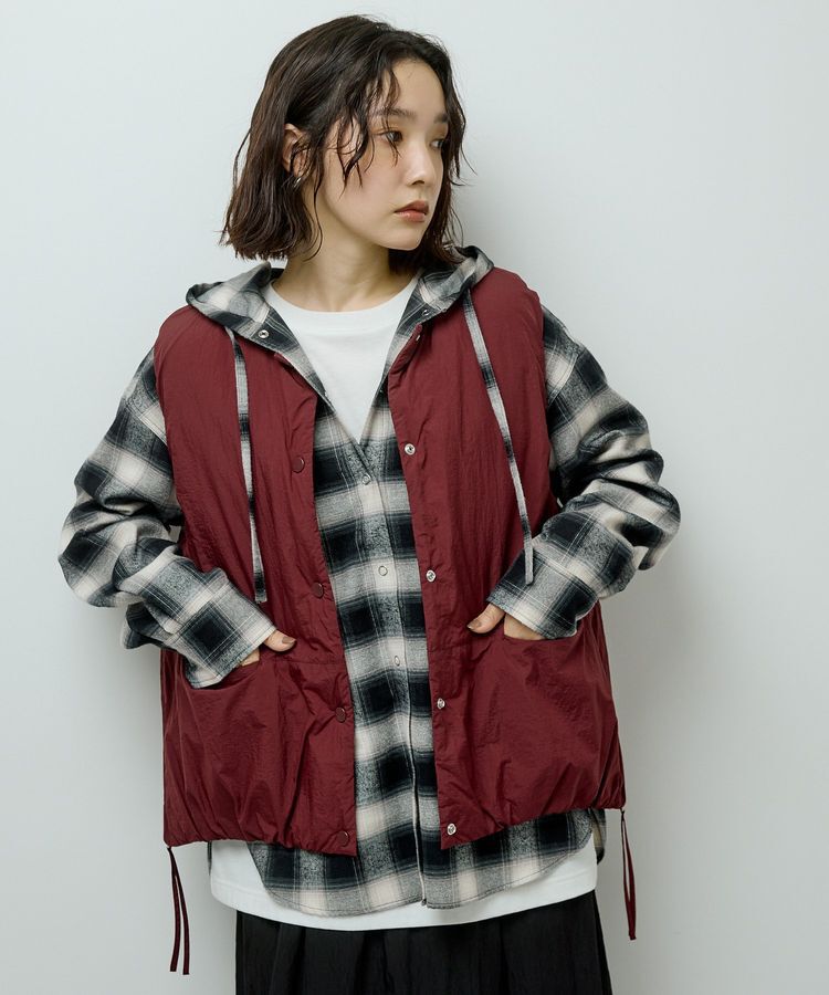 Green Parks「サイドZIP中綿コクーンベスト」|ベスト・ジレ|