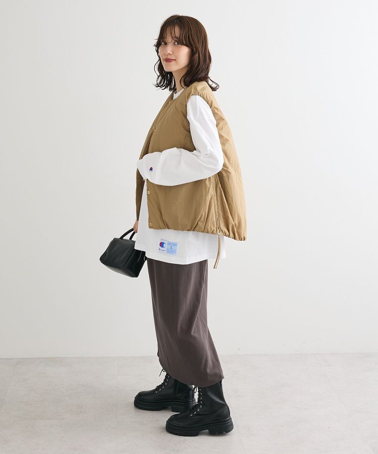 Green Parks「サイドZIP中綿コクーンベスト」|ベスト・ジレ|