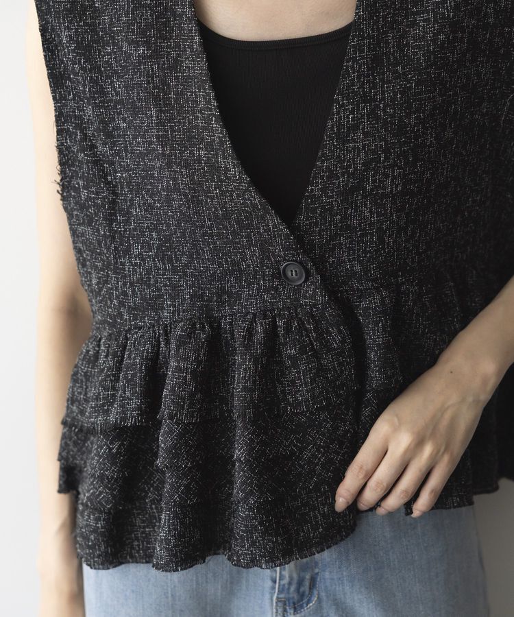 GARAGE OF GOOD CLOTHING「ツイードギャザーベスト」|ベスト・ジレ|