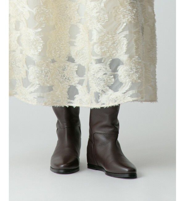 allureville「バックジップロングブーツ」|ロングブーツ|ダークブラウン