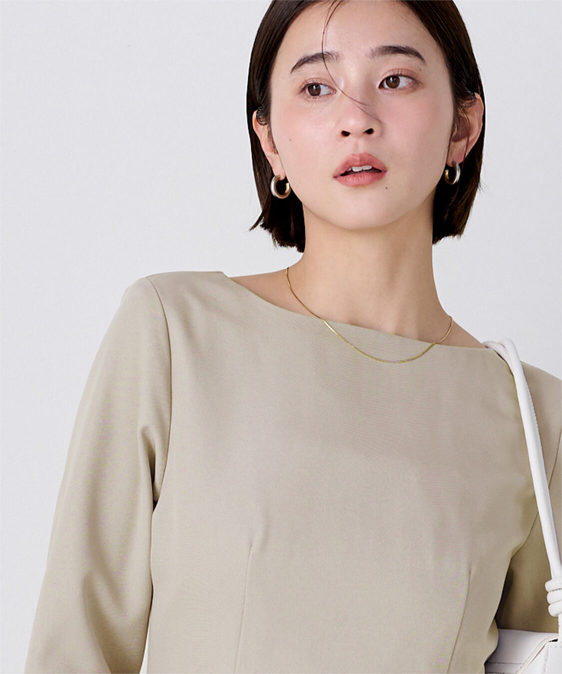 ur's「【小林有里さんコラボアイテム】ボートネックペプラムブラウス」|シャツ・ブラウス|