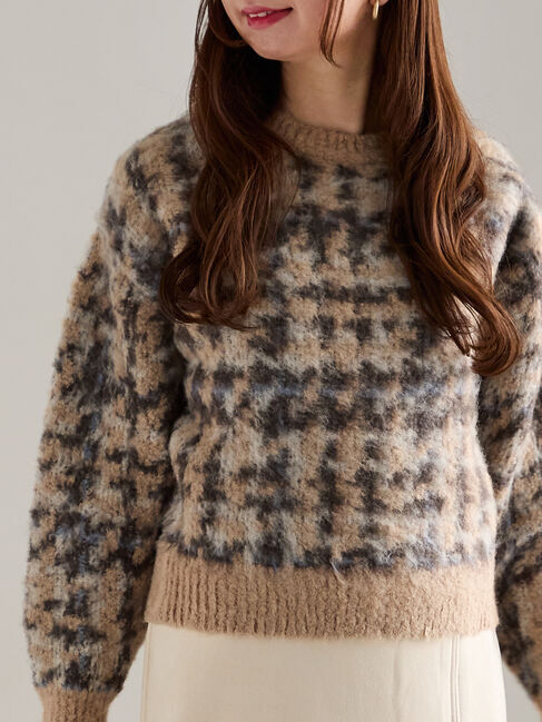 Te chichi「チェックジャガードニットプルオーバー」|ニット・セーター|