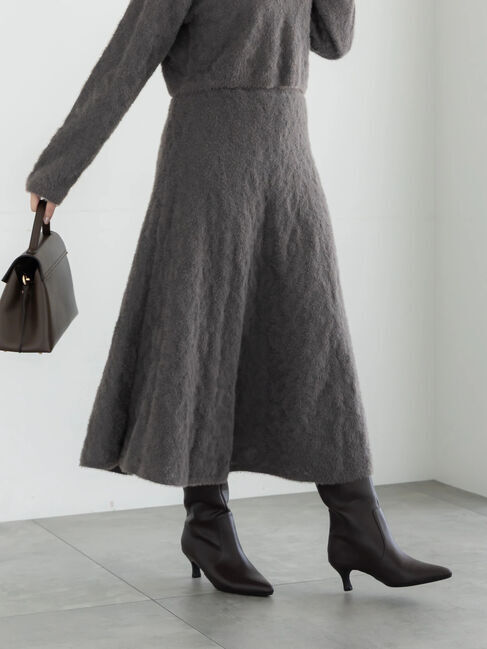 Te chichi「起毛レースニットスカート（セットアップ可）《2025winter catalog item》」|スカート|チャコールグレー