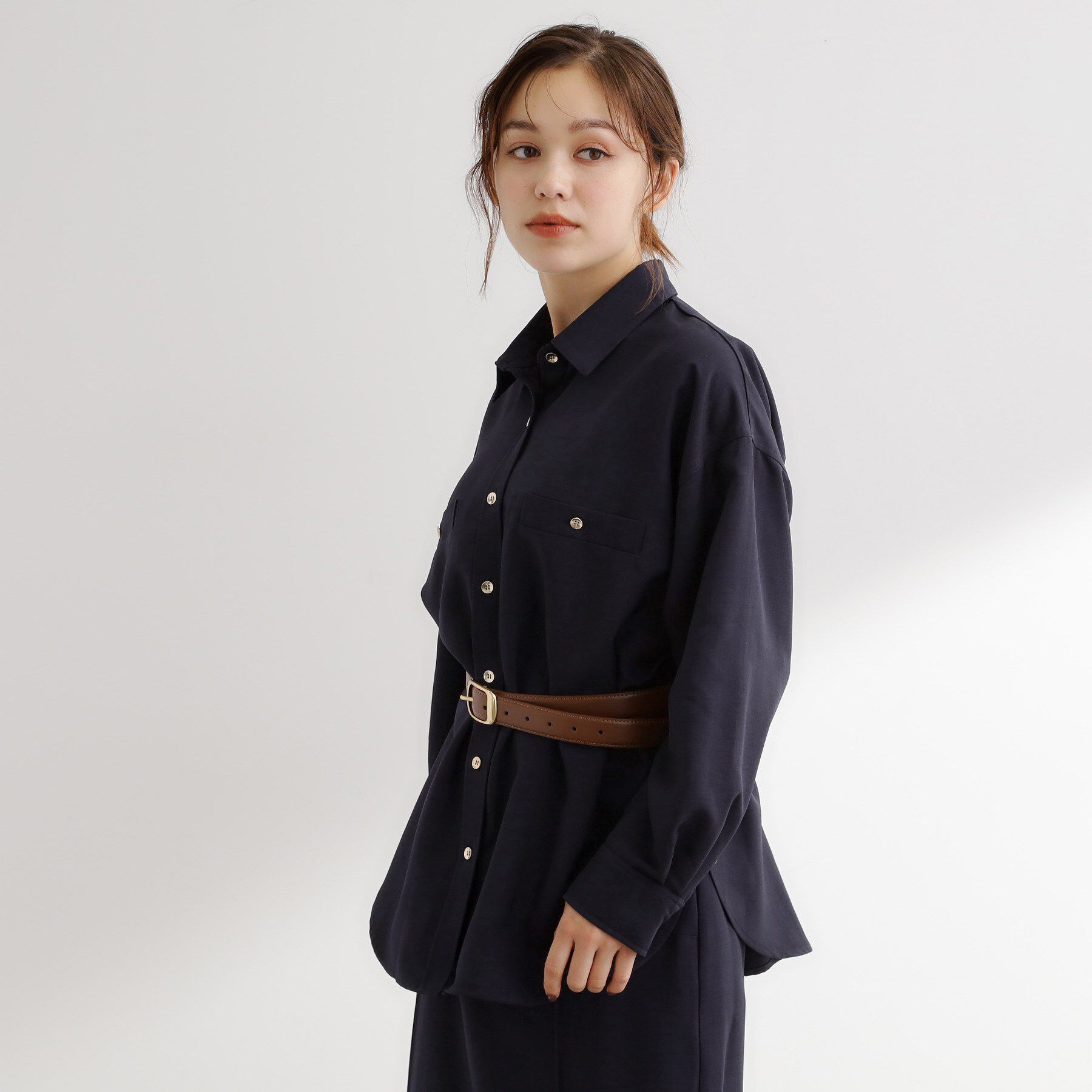 grove「【カセット服/選べる着丈】洗濯機で洗えるオーバーシャツ」|シャツ・ブラウス|