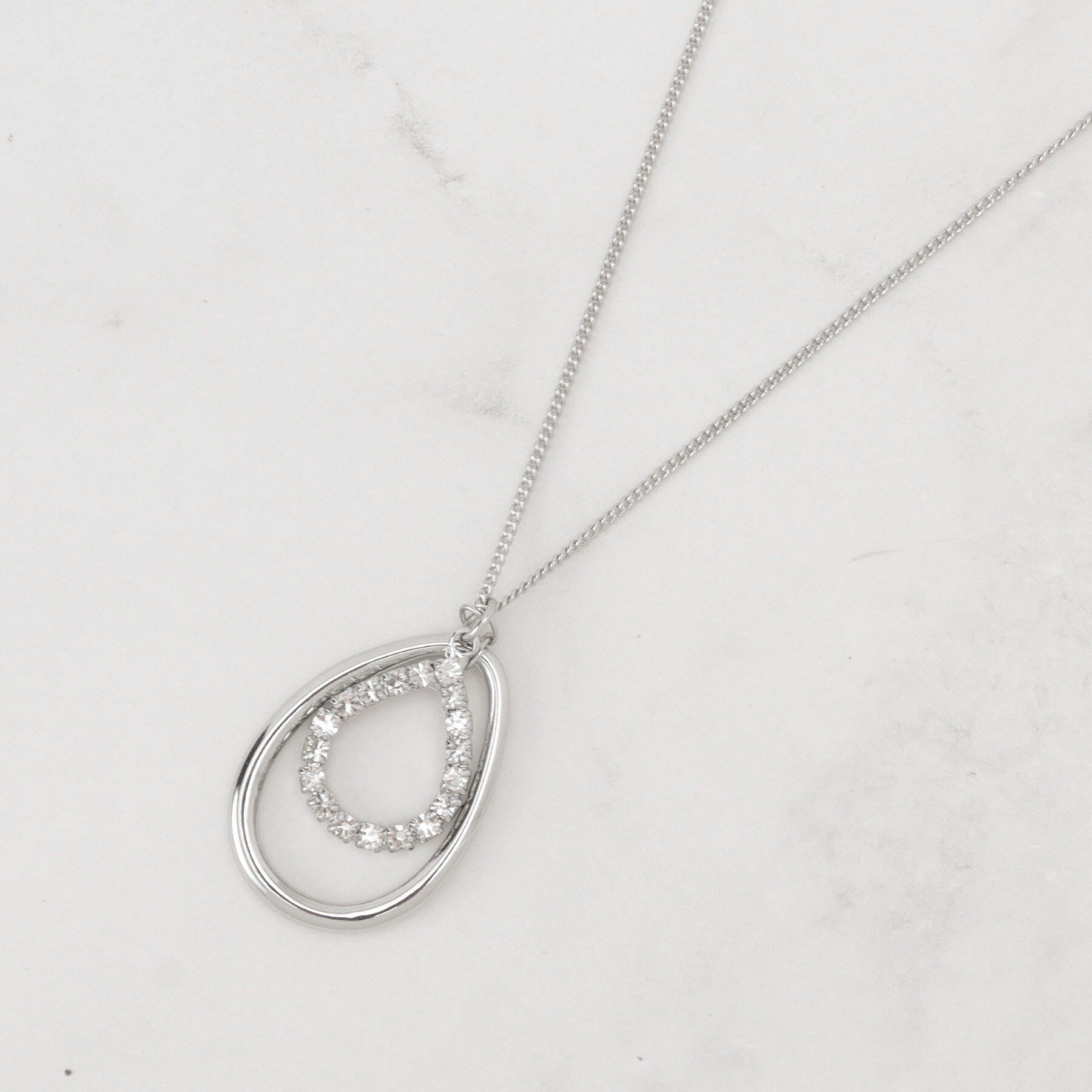 grove「しずくメタルビジューリングネックレス」|ネックレス|