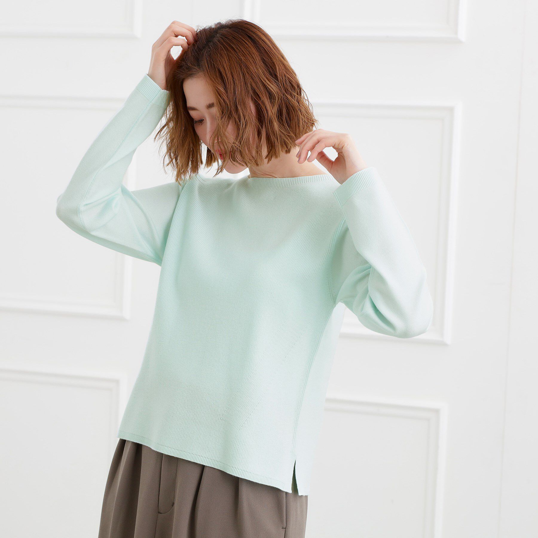 grove「春新色！洗濯機で洗えるベーシックニット【毛玉軽減】」|ニット・セーター|