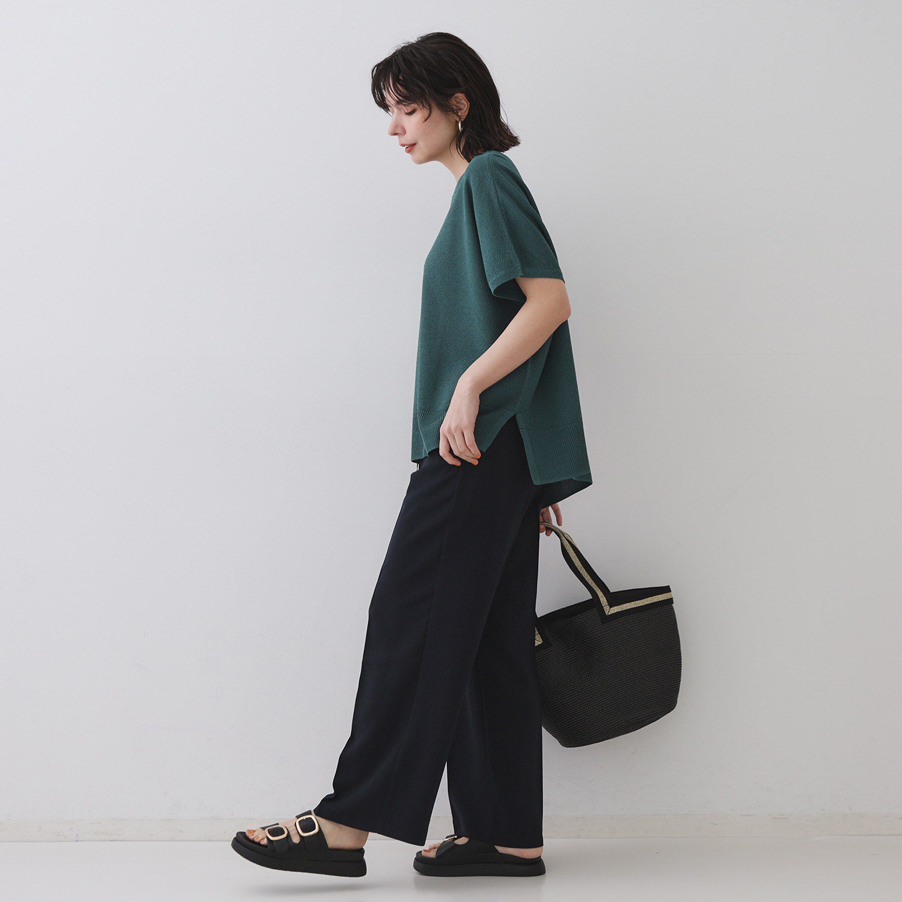 OPAQUE.CLIP「《丈が選べる/SS-LLサイズ》美脚ストレッチイージーワイドパンツ/セットアップ対応【防シワ/洗濯機」|その他|