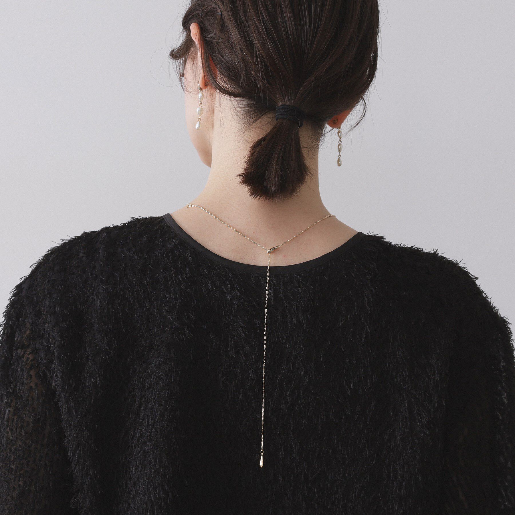 OPAQUE.CLIP「しずくメタルY字スライドチェーンネックレス」|ネックレス|