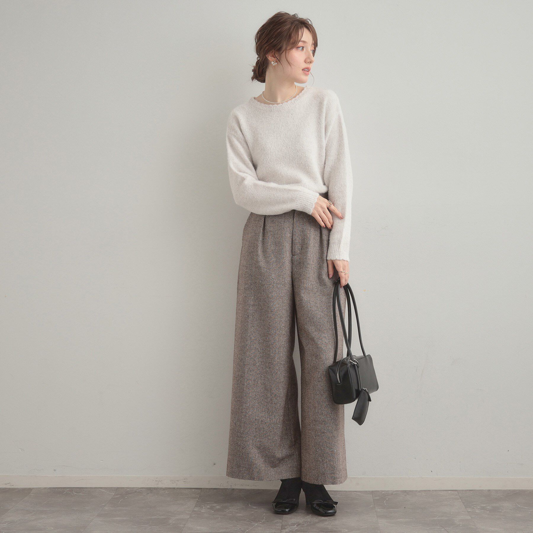 Couture broach「【前後2WAY】スパンコールラメフェザー ニット」|ニット・セーター|