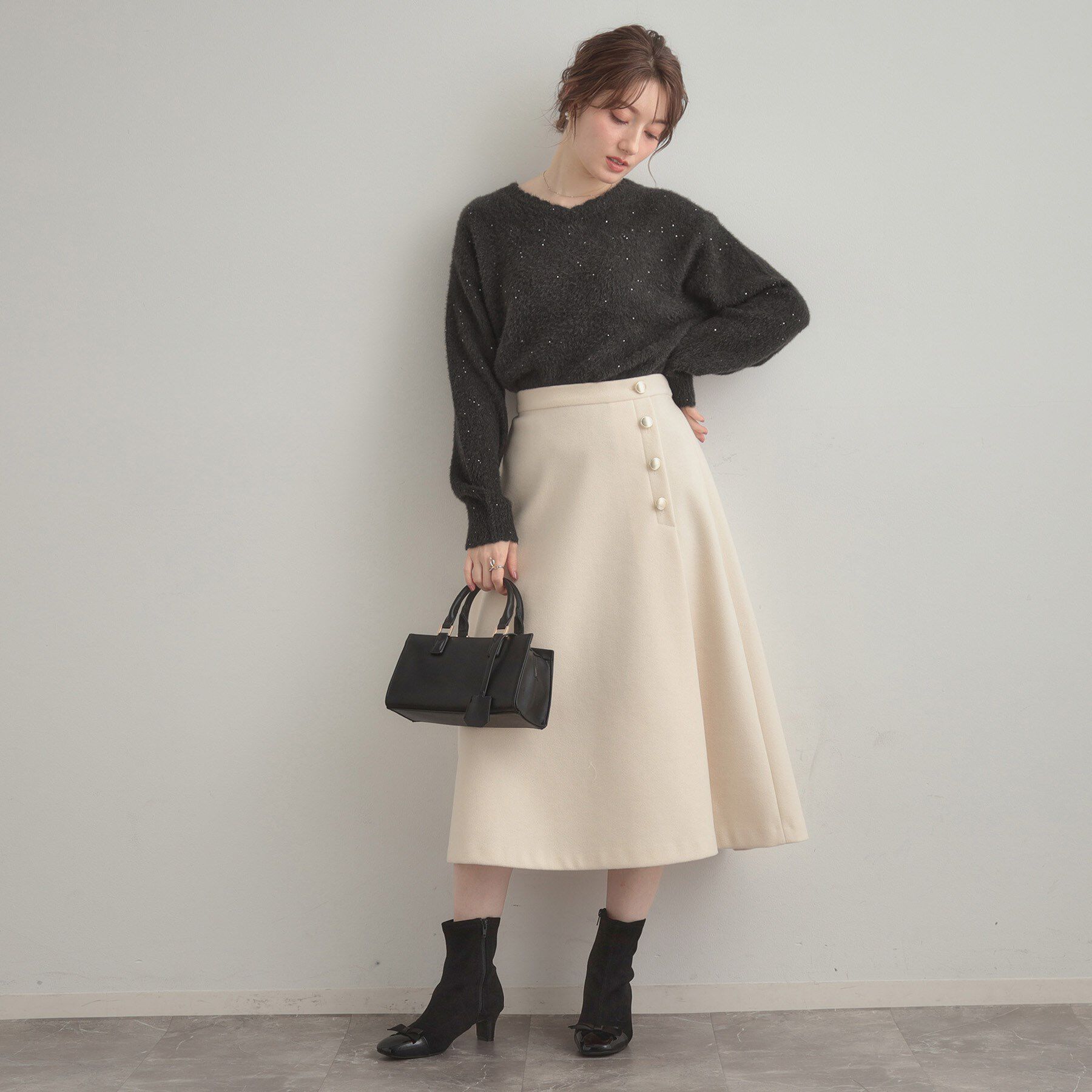 Couture broach「【前後2WAY】スパンコールラメフェザー ニット」|ニット・セーター|