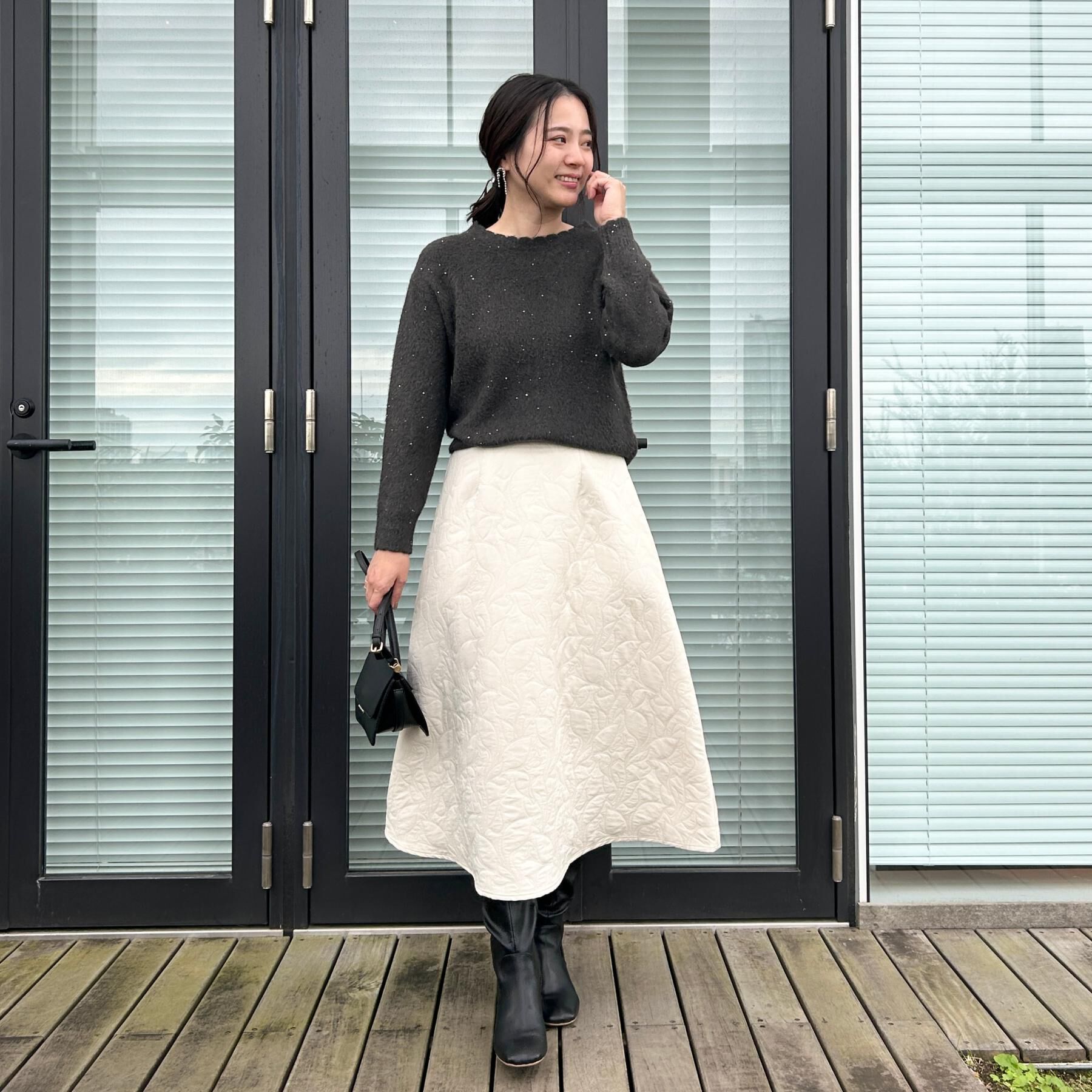 Couture broach「【前後2WAY】スパンコールラメフェザー ニット」|ニット・セーター|